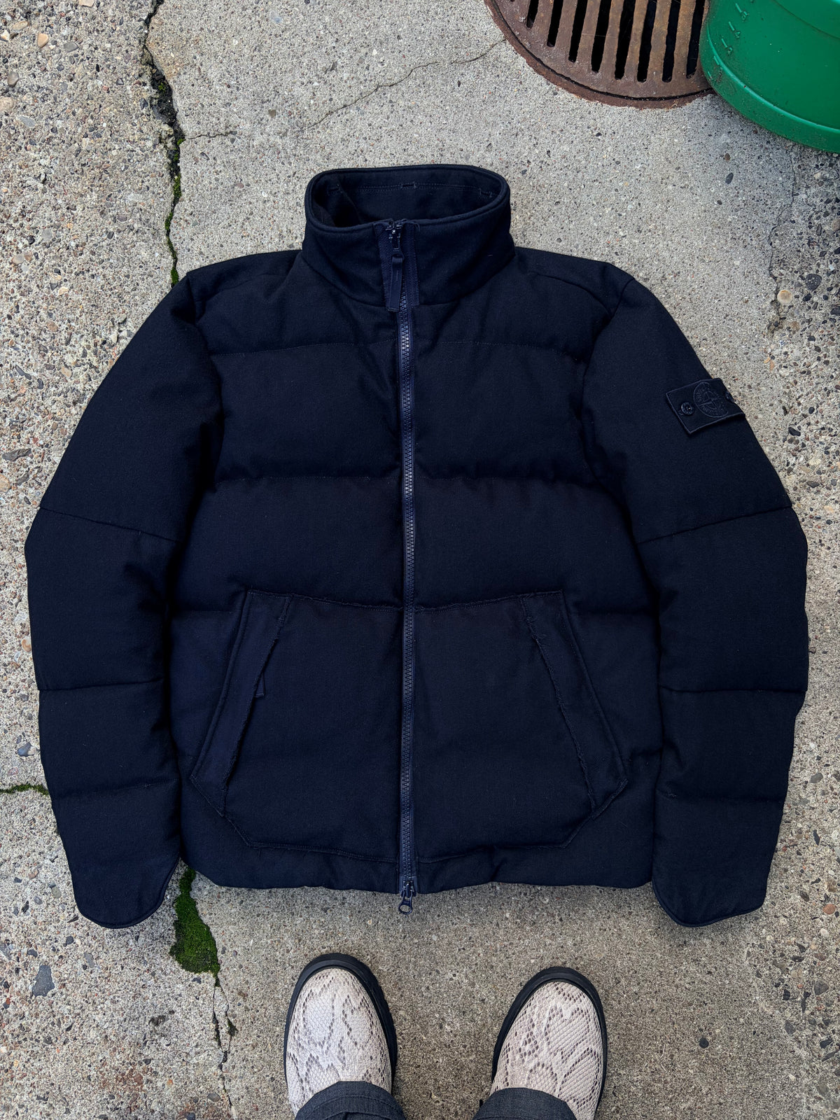 Stone Island Ghost Piece Wool Down Jacket – Navy – Medium Dunjakke