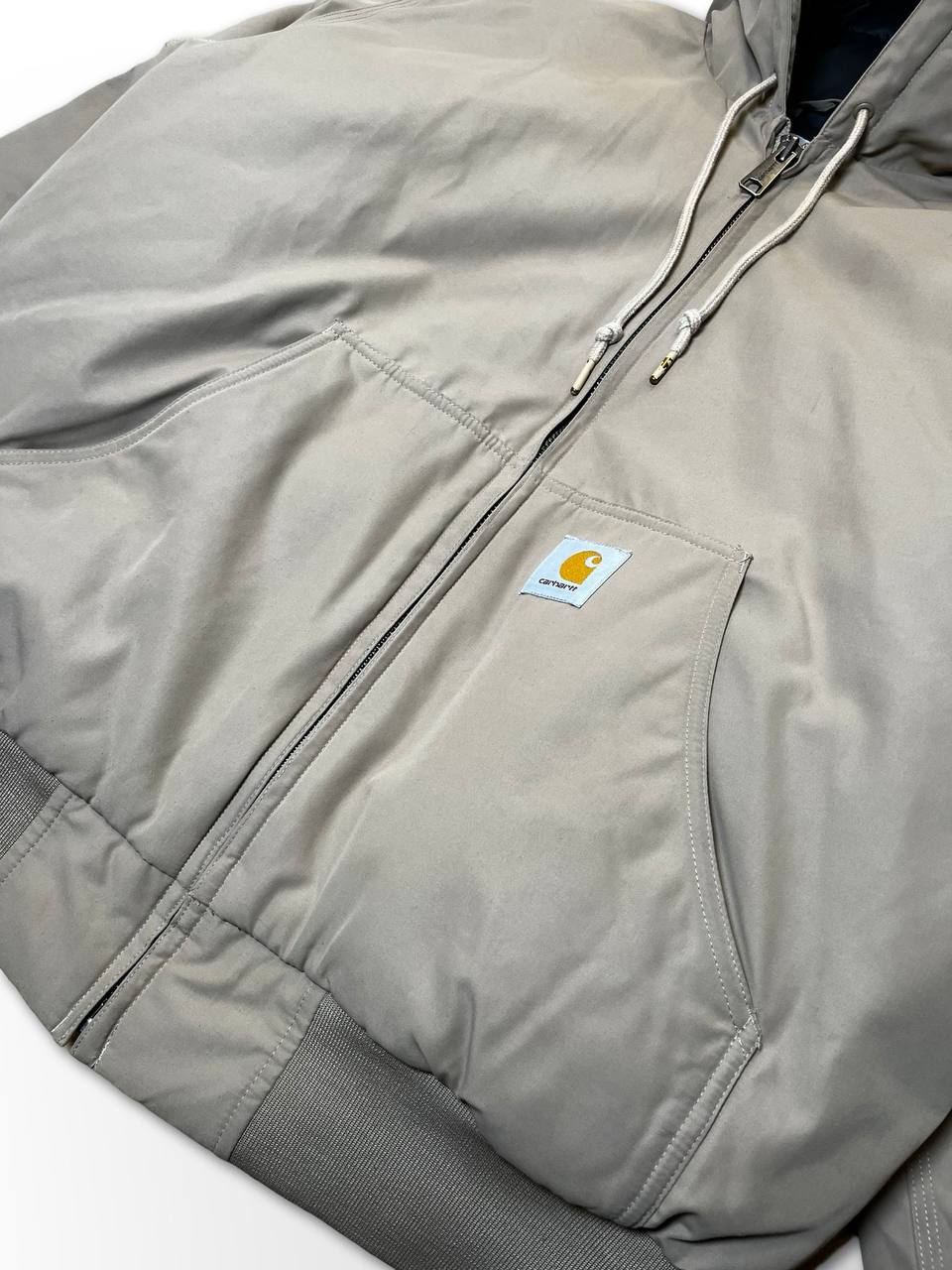 Brugt Used Carhartt WIP Cold Active Jacket Dynejakke USA Vintage Look i Beige Farve M medium Herre
