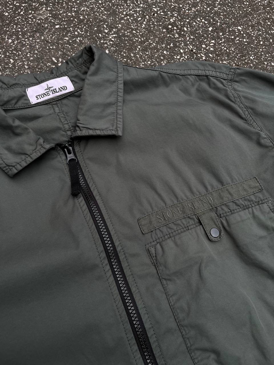 Stone Island Overshirt Sommerjakke Overgangsjakke Grøn Khaki Militær XXL 761512619