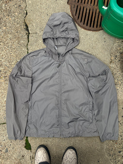 Prada Technical Nylon Windbreaker Jacket – Grey – XL