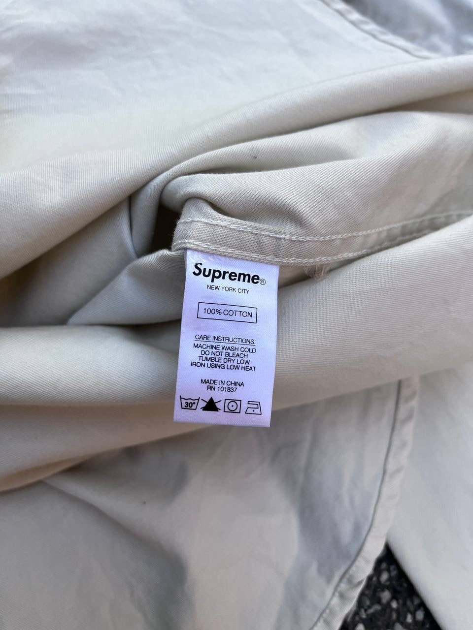 Supreme Skjorte Safari Beige Creme Farve M Medium Brugt Used