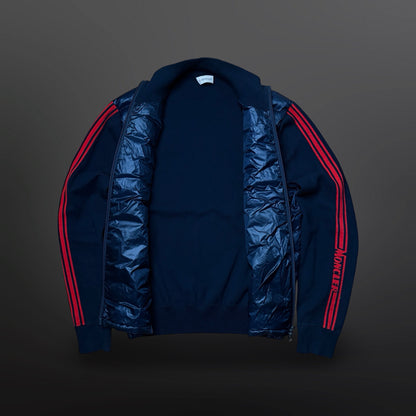 Moncler Knit-Sleeve Down Jacket – Navy/Red (Large)
