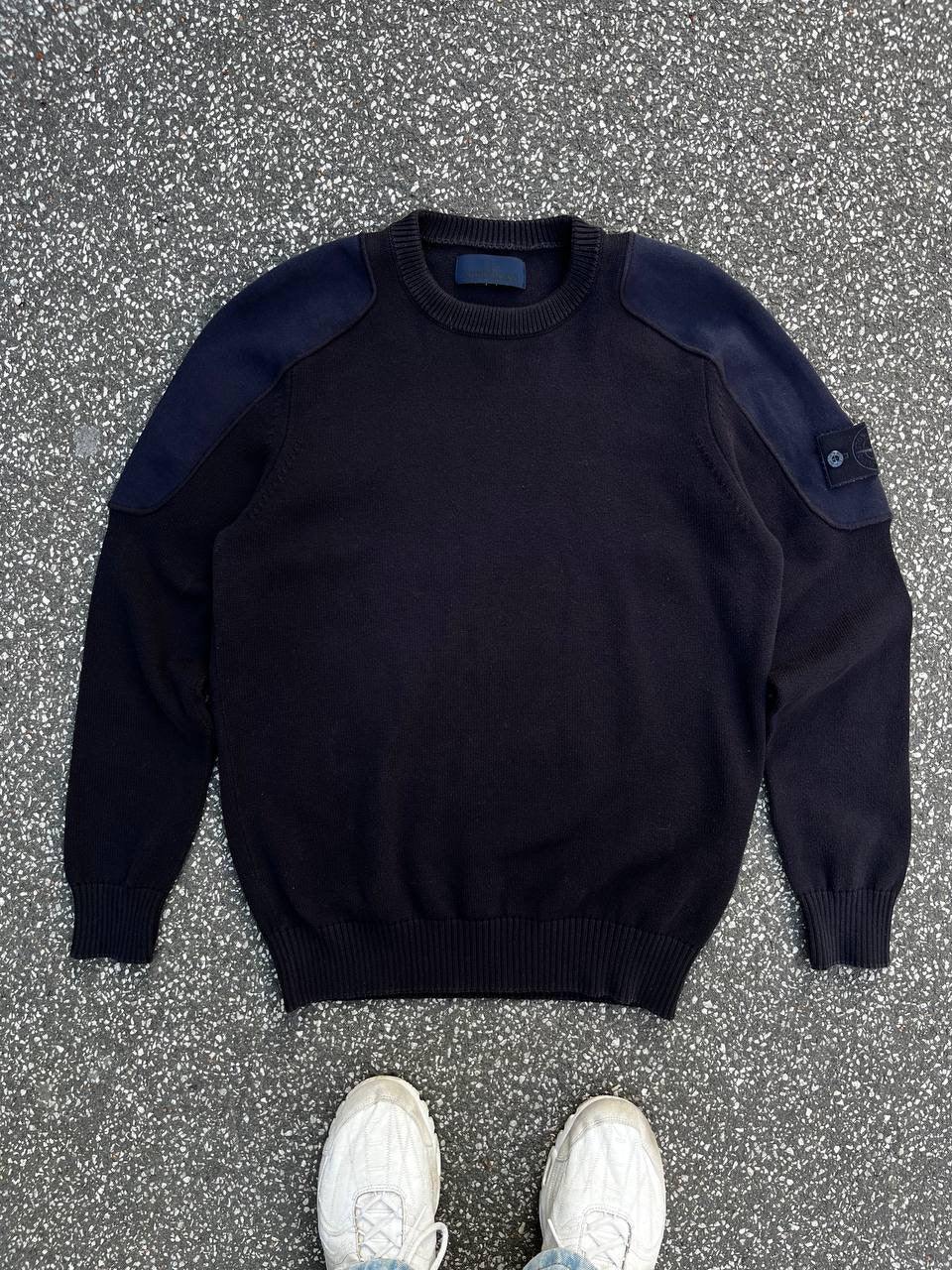 Stone Island Ghost Navy Sweater Strik Knit L Large Brugt Used