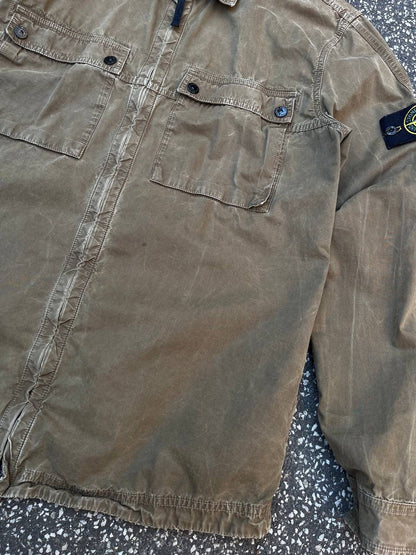 Stone Island Overshirt Skjorte Med Lynlås Brun Brown L Large 5915109KN