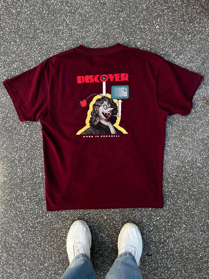 Carhartt T-Shirt Discover M Medium Burgundy Brugt Used