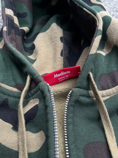 Supreme Collegiate Applique Zip Up Hoodie – Camo – Str. M Medium