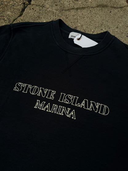 Stone Island Marina Logo Sweatshirt – Black – XL