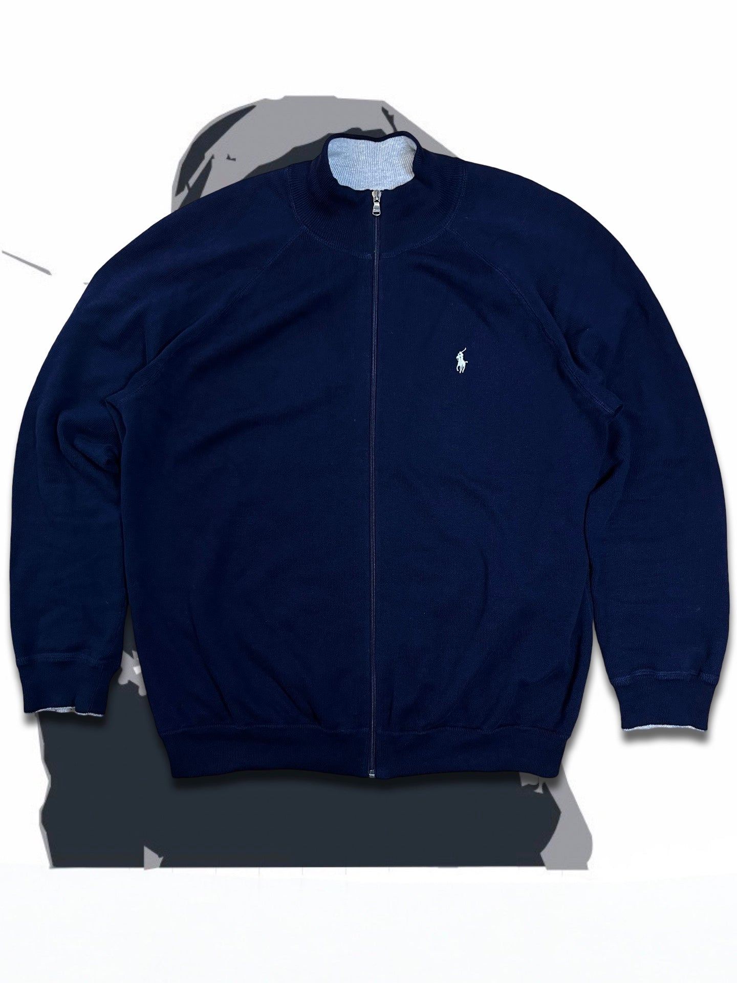 Brugt Used Cardigan Fra Polo Ralph Lauren I mørkeblå XL herre