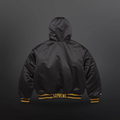 Supreme x Mitchell & Ness – Lined Hooded Satin Varsity Jacket Large Sort