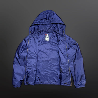 Prada Nylon Hooded Jacket – Blue – XL