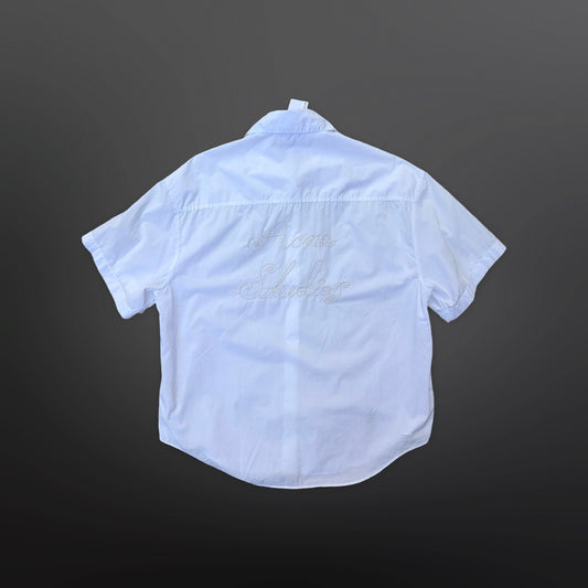 Acne Studios Embroidered Short Sleeve Shirt – White – Size 36