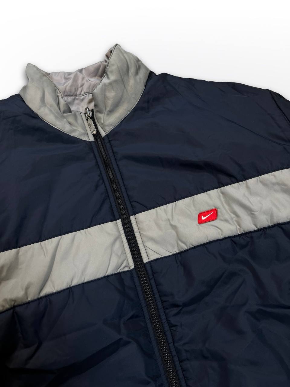 Brugt Vintage Nike Vinter jacket reversible jacket i M Medium silver og navy