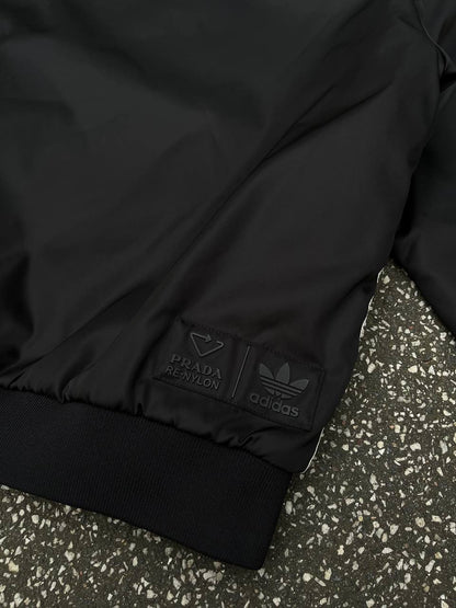 Prada X Adidas V-Neck Jacket Sort Black S Small Nylon