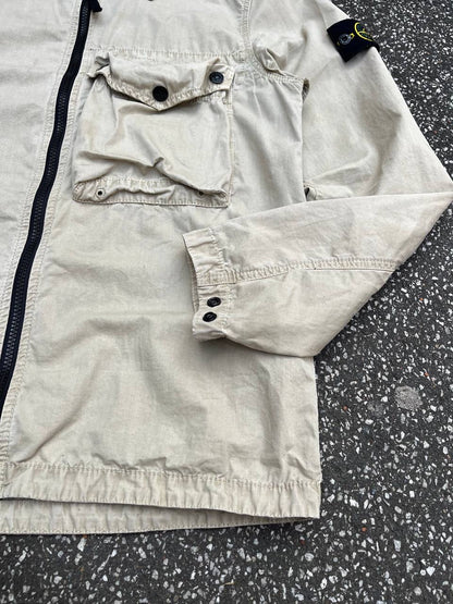 Stone Island Overshirt Skjorte Sommerjakke M Medium Beige Brugt Used