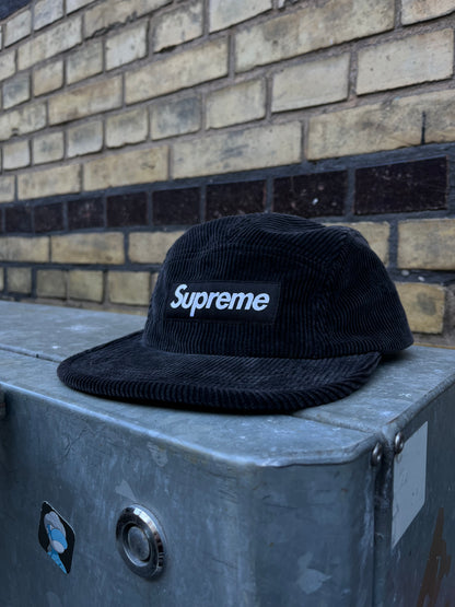 Supreme Cap 5 panel Fløjls Cap Sort Grå One Size