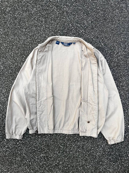Brugt Used Vintage Polo Ralph Lauren Harrington jakke i beige Old Money style XL extra large