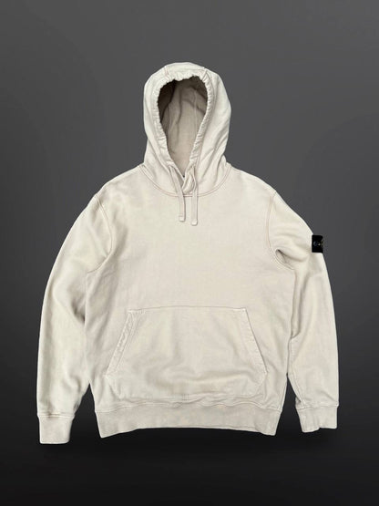 Stone Island Hættetrøje Hoodie i Beige Sand Farve XL Xlarge Brugt Used