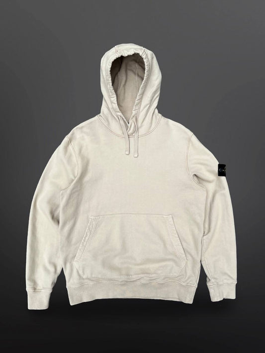 Stone Island Hættetrøje Hoodie i Beige Sand Farve XL Xlarge Brugt Used