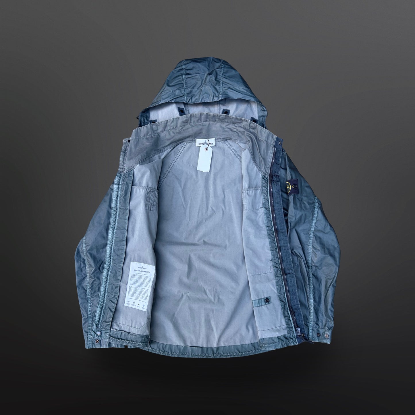 Stone Island Mussola Gommata Jakke – Small  Steel blue
