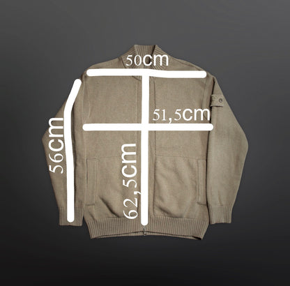 Stone Island Ghost Uld Cardigan – Beige S Small (fitter større)