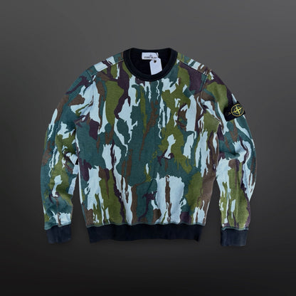 Stone Island Camo Sweatshirt – SS 2015 M Medium Grøn