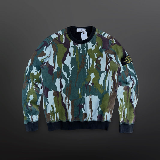 Stone Island Camo Sweatshirt – SS 2015 M Medium Grøn