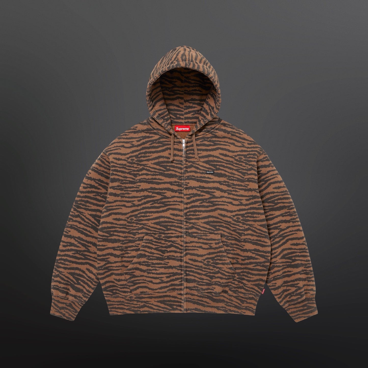 Supreme Tiger Stripe Small Box Zip Up Hoodie – Large