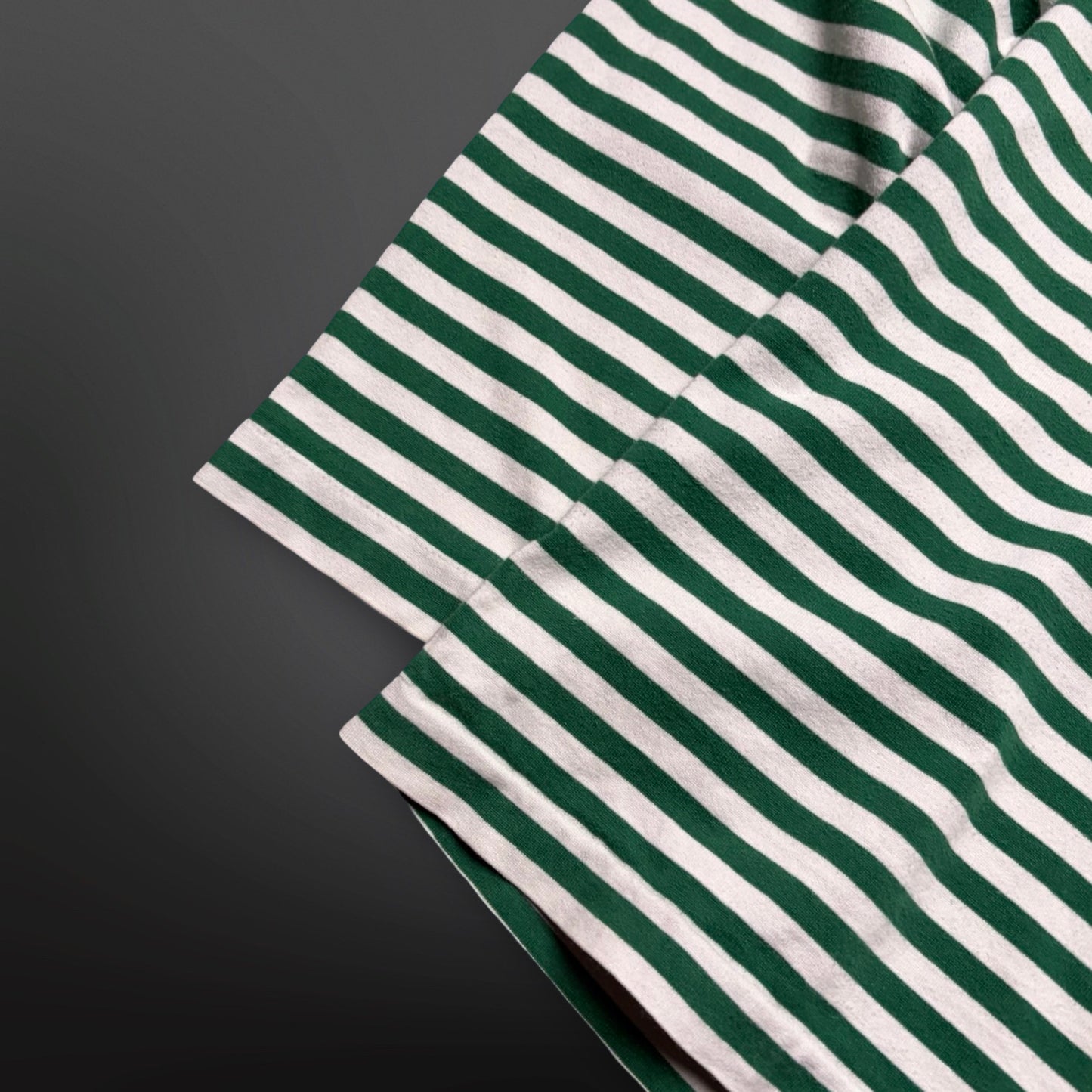 Comme des Garçons PLAY Striped Longsleeve – Green/White – Large (dame L Large / herre S-M)