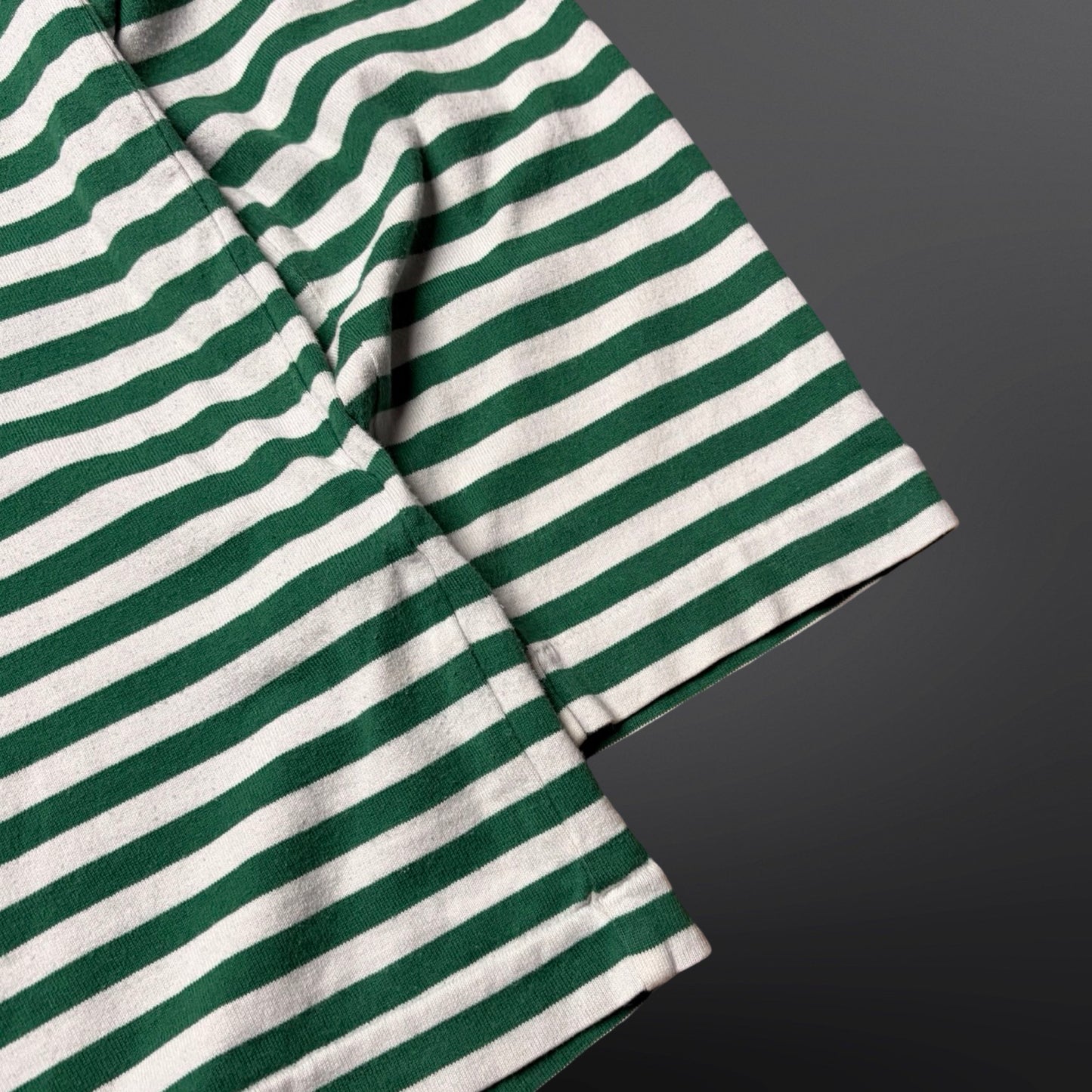 Comme des Garçons PLAY Striped Longsleeve – Green/White – Large (dame L Large / herre S-M)