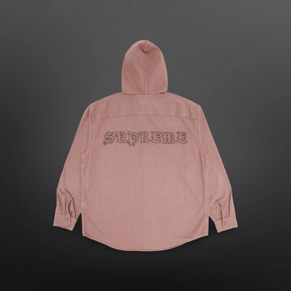 Supreme Hooded Denim Shirt – Dusty Pink M Medium