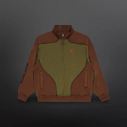 Supreme x Jordan Tricot Track Jacket – Olive/Brown M Medium