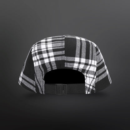 Supreme Plaid Camp Cap – Black / White Brand New