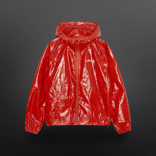 Stussy Beach Shell Coated Ripstop Jacket – Red S Small