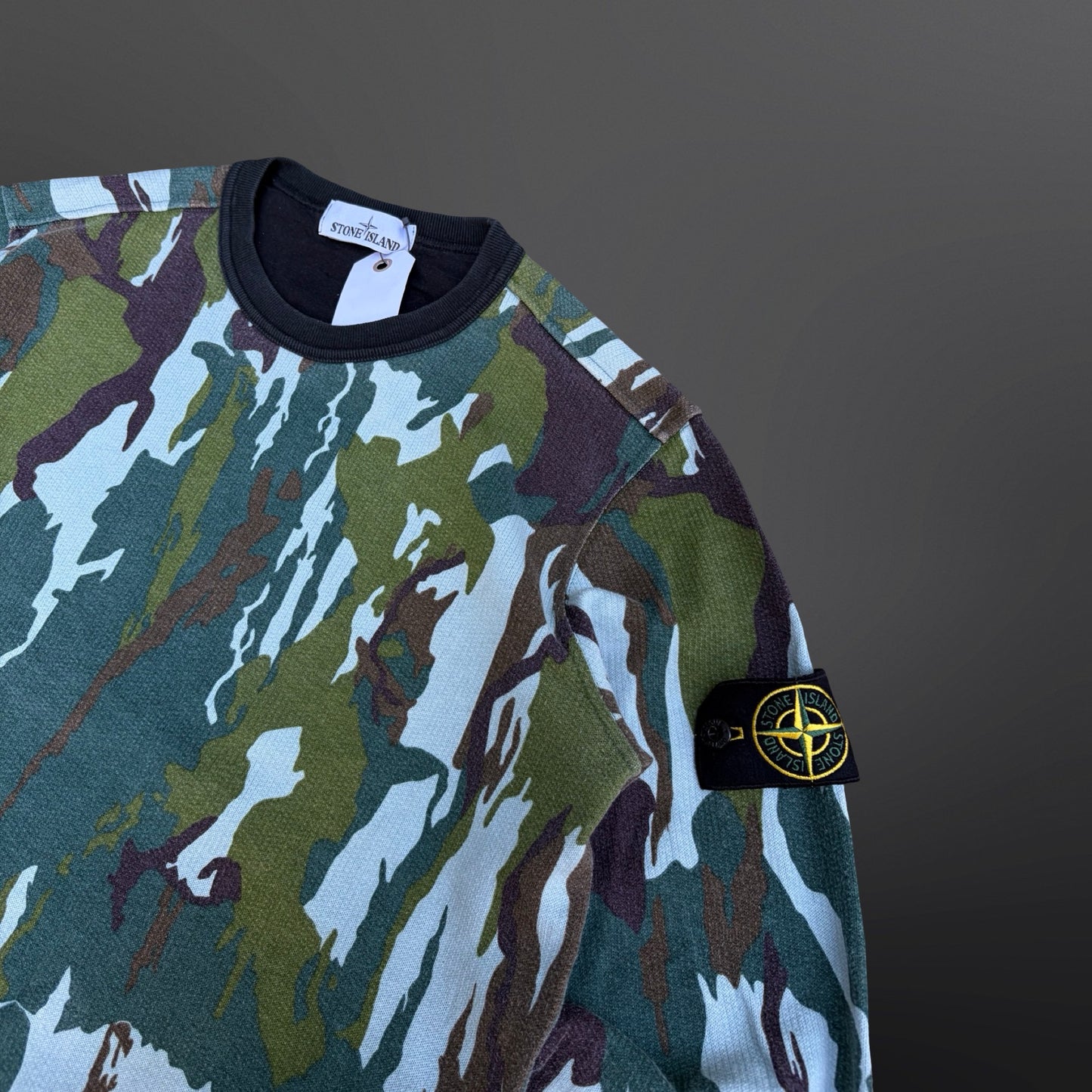 Stone Island Camo Sweatshirt – SS 2015 M Medium Grøn