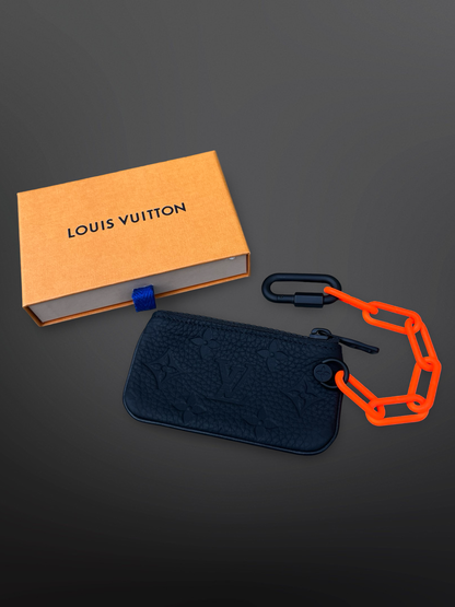 Louis Vuitton Monogram Eclipse Key Pouch / Mini Wallet Sort, Made in France