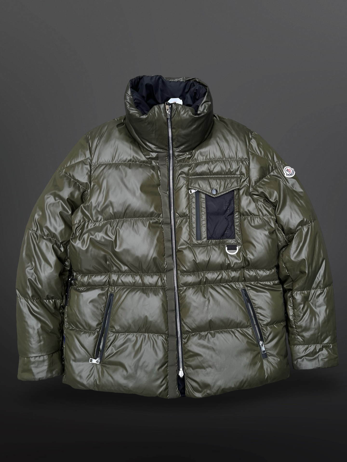 Moncler Guerin Vinterjakke Reversible Vendbar Puffer Sort Grøn M Medium