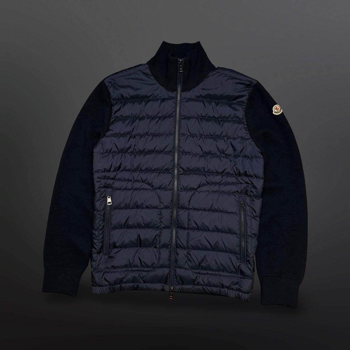 Moncler Maglia Tricot Down Cardigan – Black – Small
