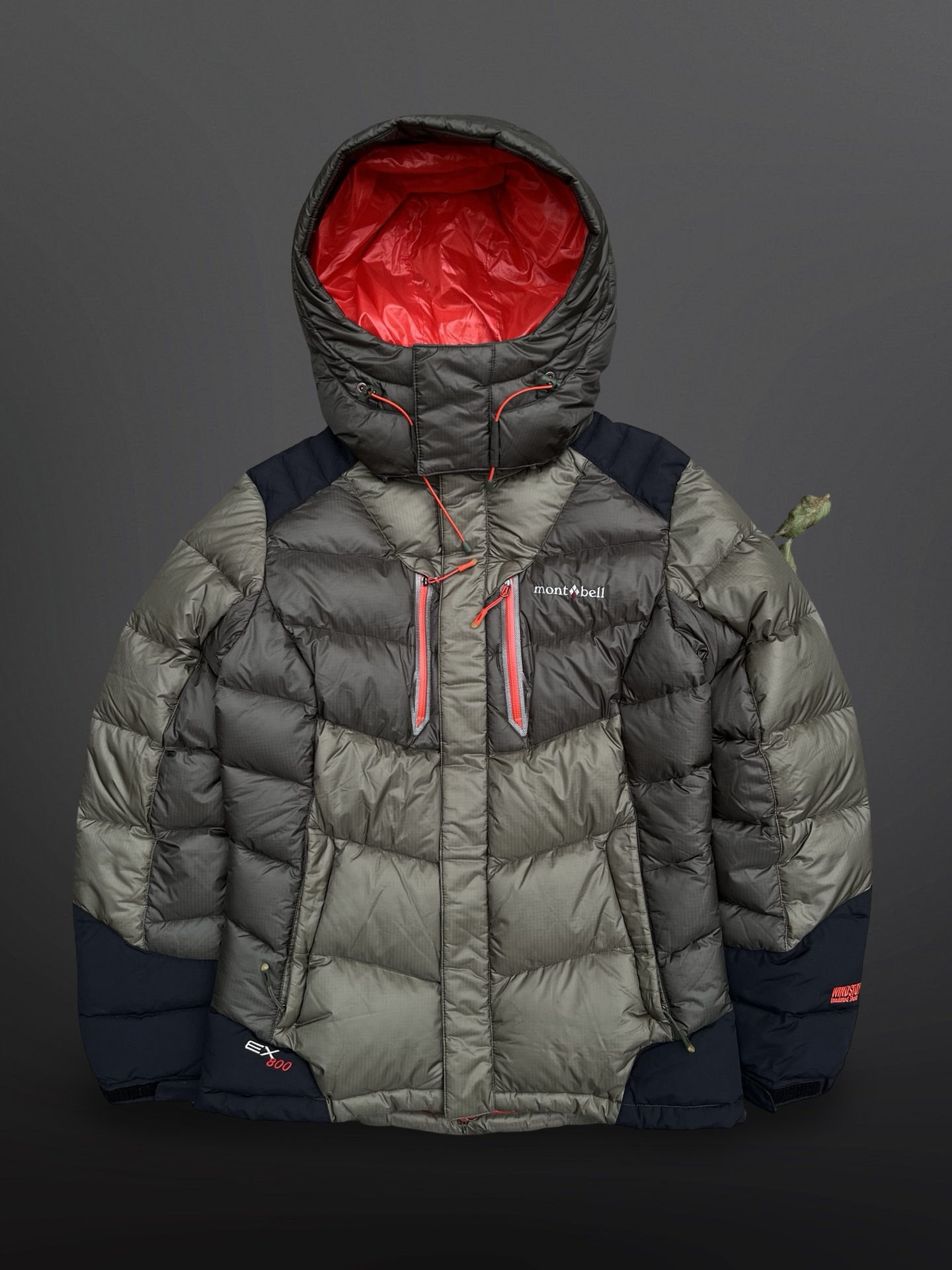 Montbell EX 800 Women’s Down Jacket Olive Red Str. 95 M Medium