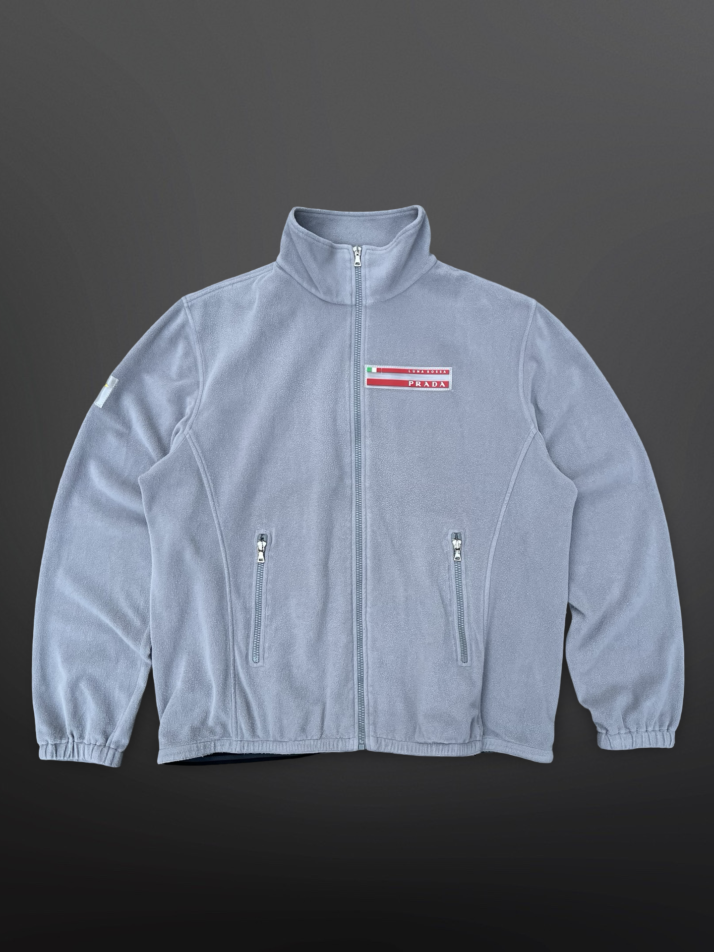 Prada Luna Rossa Fleece Jacket Grå, Str. XL Faktisk L