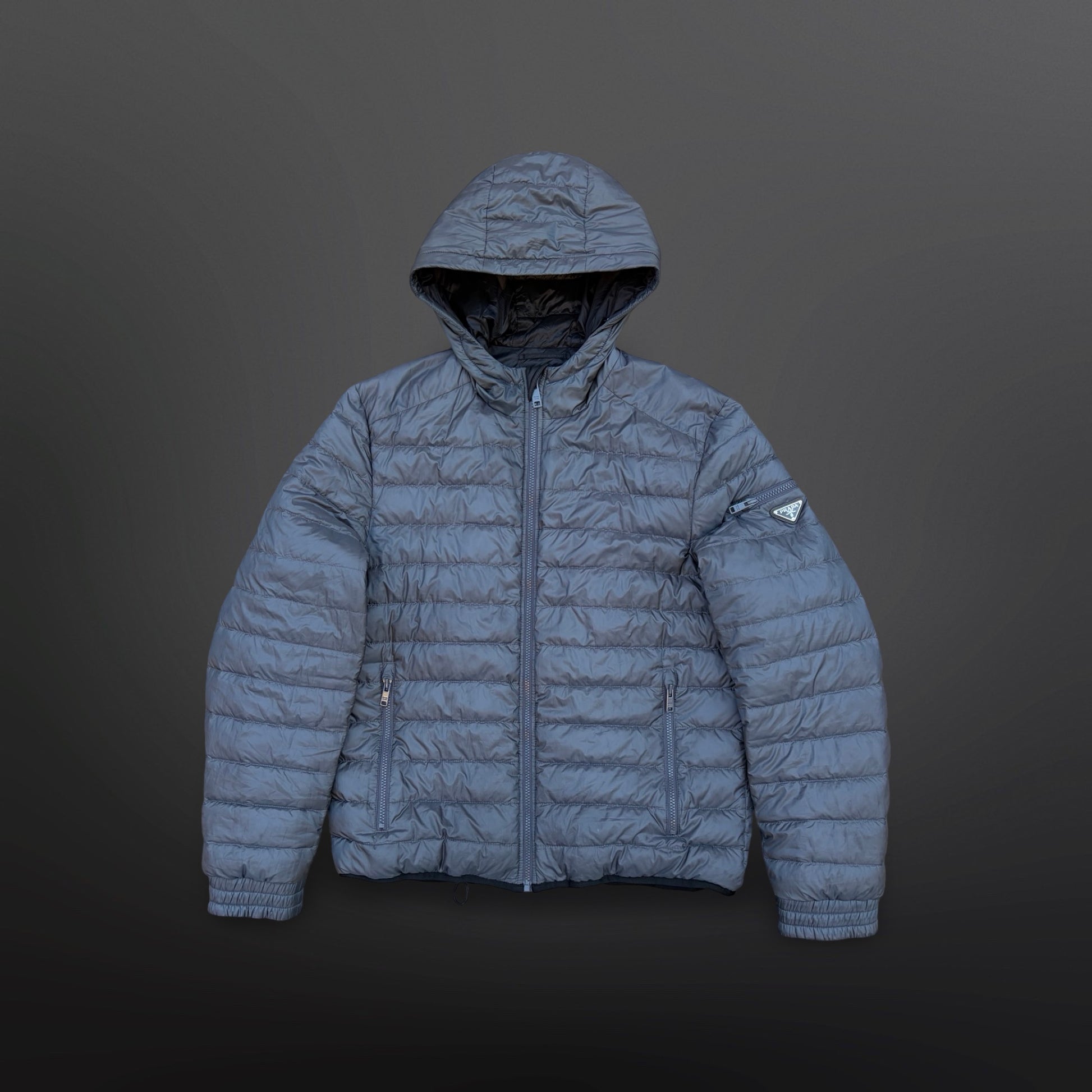 Prada Micro Puffer Jacket – Grey (Str. 52 / fits M)