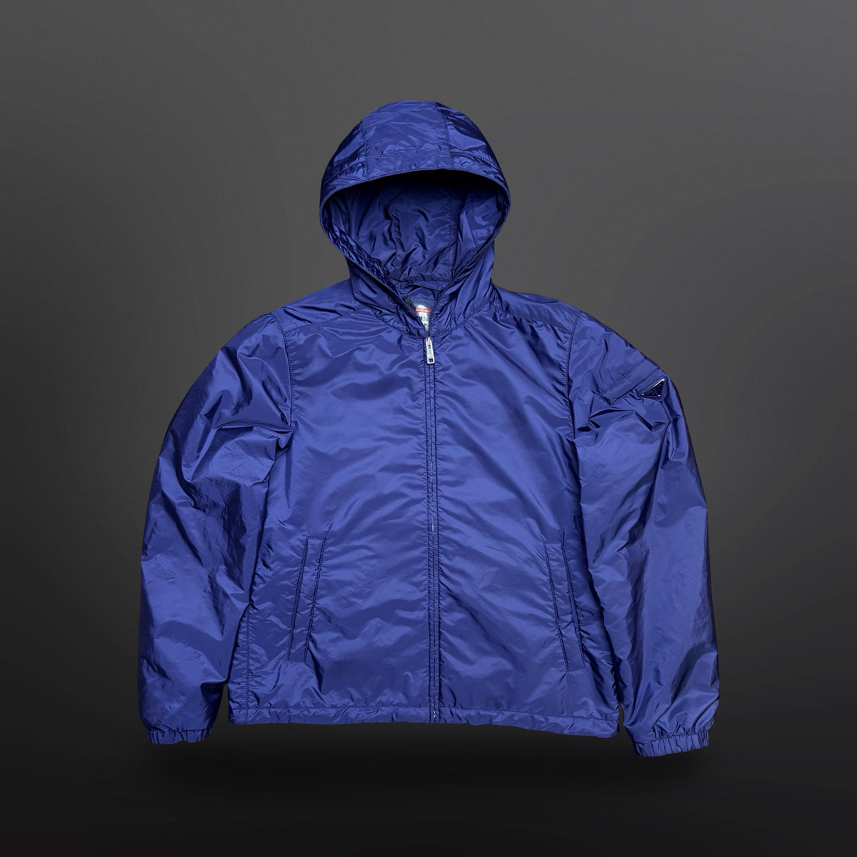 Prada Nylon Hooded Jacket – Blue – XL