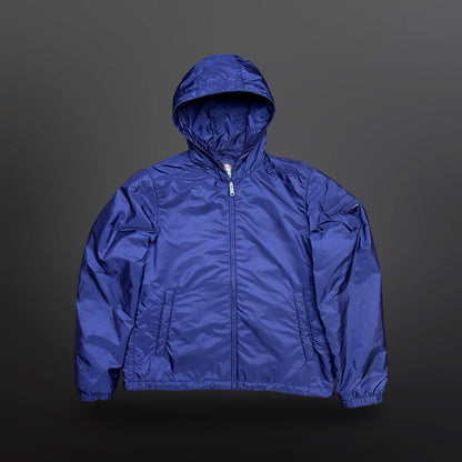 Prada Nylon Hooded Jacket – Blue – XL