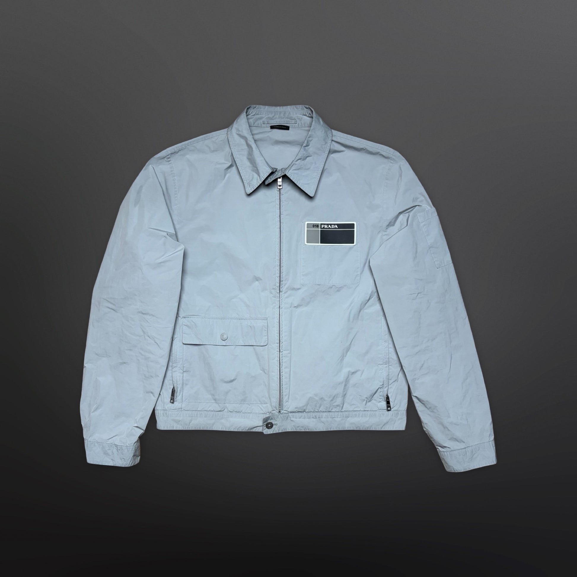 Prada Nylon Jacket – Light Grey (Made in Italy) L Large