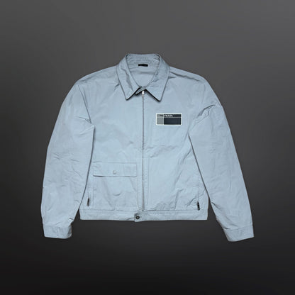 Prada Nylon Jacket – Light Grey (Made in Italy) L Large