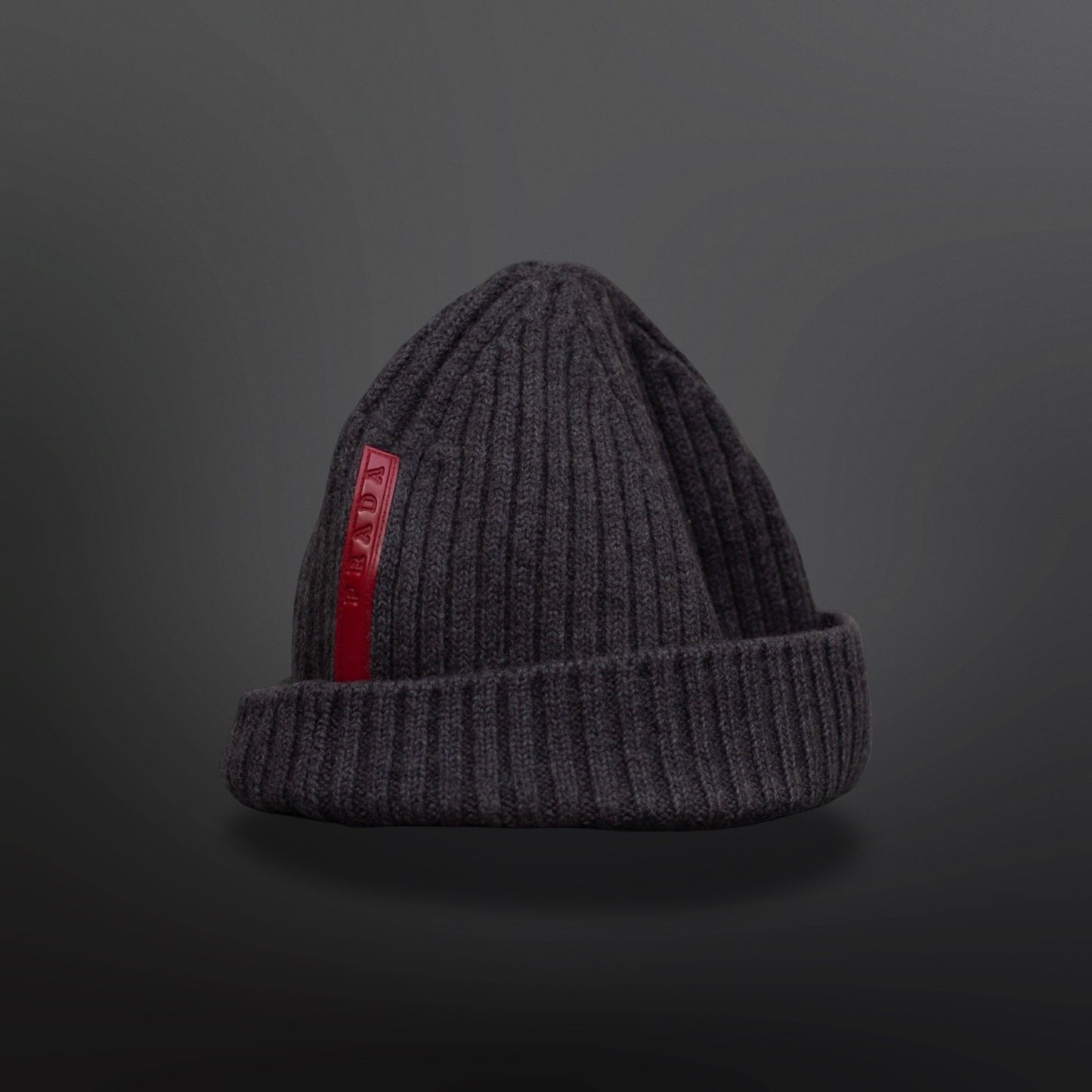 Prada Vintage Beanie Hue Grå Uld Wool