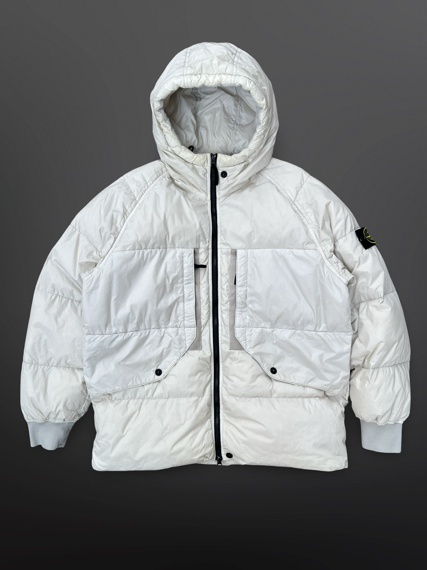 Stone Island Crinkle Reps NY Down Jacket Off White Str. Large