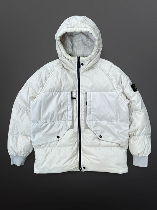 Stone Island Crinkle Reps NY Down Jacket Off White Str. Large