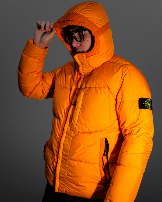 Stone Island Dunjakke Puffer L Large Orange