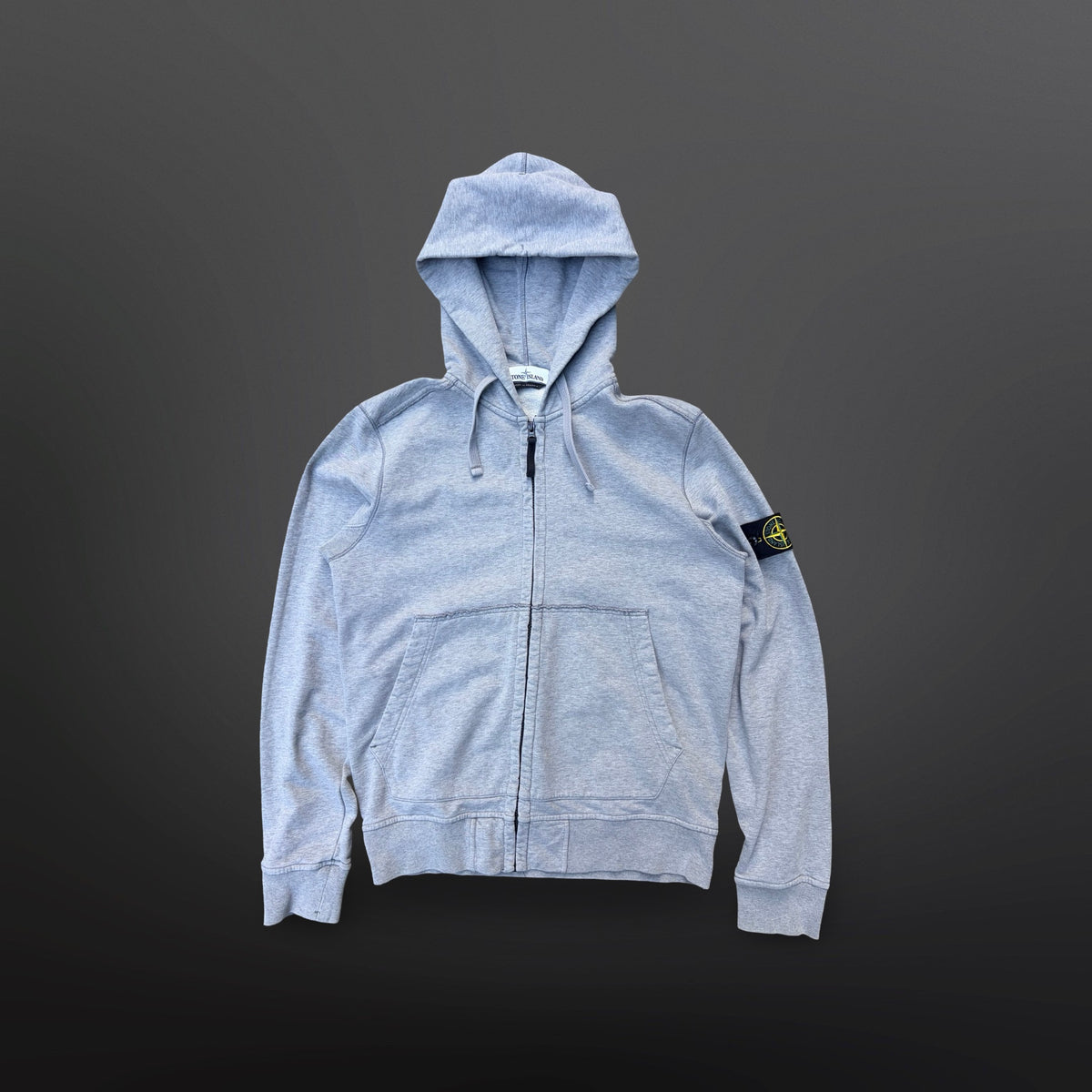 Stone Island Full-Zip Hoodie – Grey – Medium