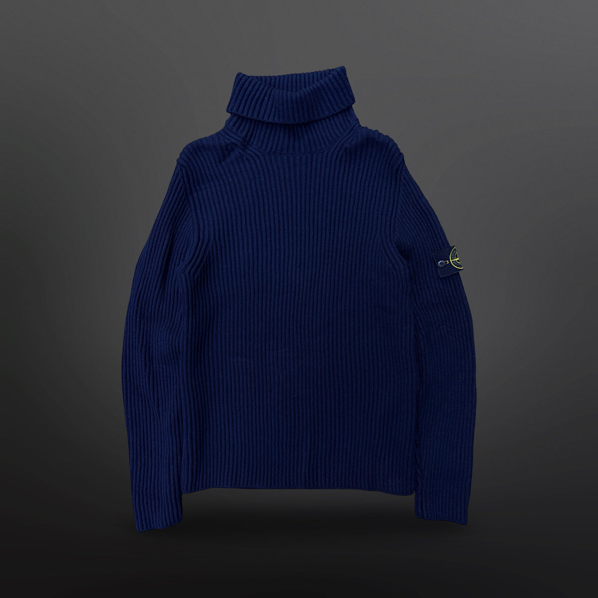 Stone Island Ribbed Wool Roll Neck – Navy – Size L